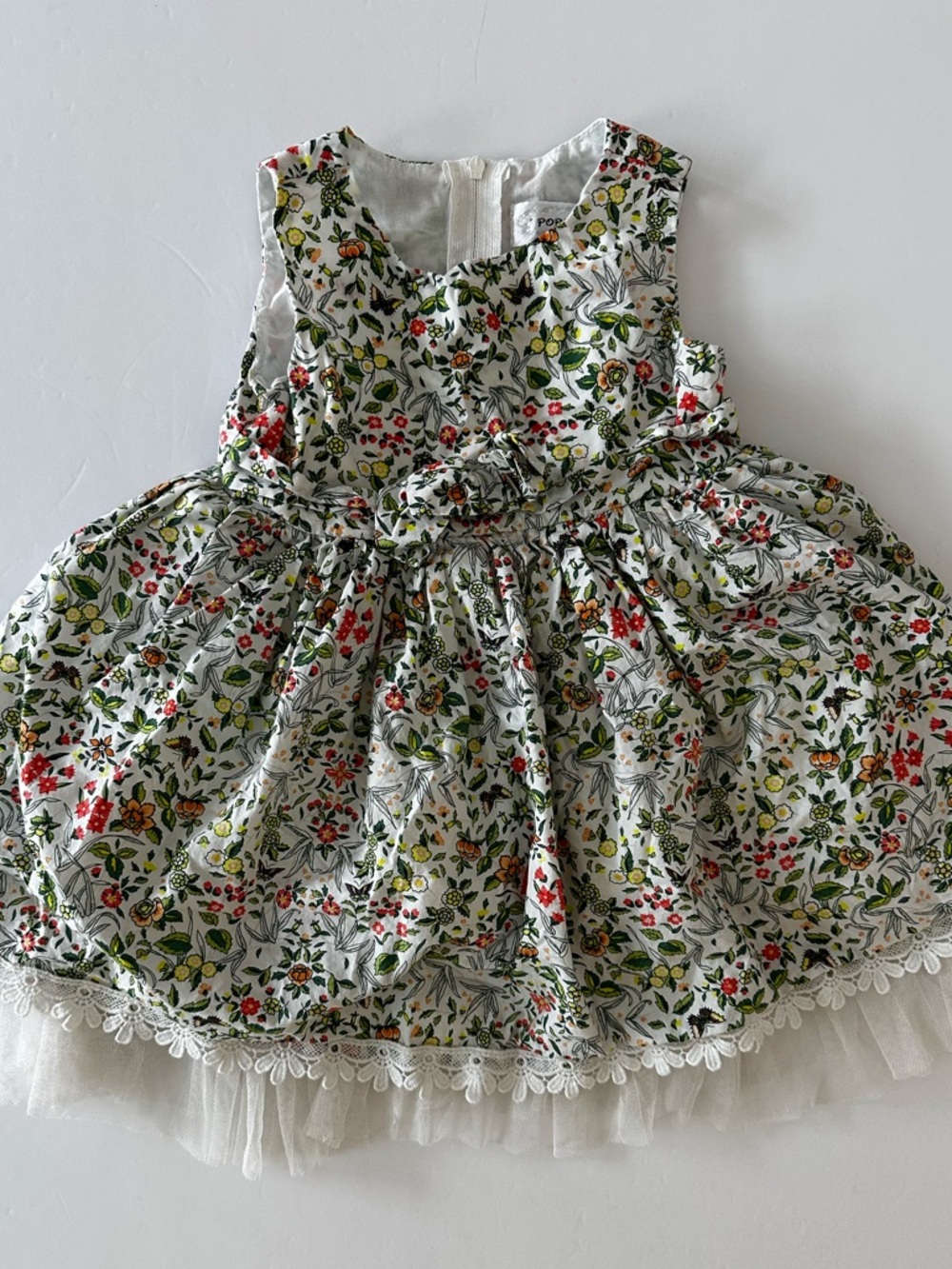 Popatu Toddler Cotton Floral Dress, Short Sleeve, 24 Months